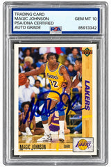 Magic Johnson Signed 1991-92 Upper Deck #45 Lakers Card PSA/DNA Gem MT 10