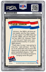 Magic Johnson Signed 1991 Hoops #578 Lakers Card PSA/DNA NM-MT 8