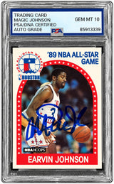 Magic Johnson Signed 1989 Hoops #166 Lakers Card PSA/DNA Gem MT 10