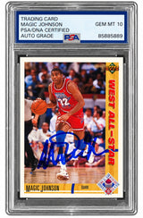 Magic Johnson Signed 1991-92 Upper Deck #57 Lakers Card PSA/DNA Gem MT 10