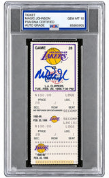 Magic Johnson Signed 1995/96 vs Clippers Return Season Ticket PSA/DNA Auto 10