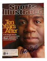 Magic Johnson Lakers Signed Sports Illustrated Magazine Aug 20 2001 BAS