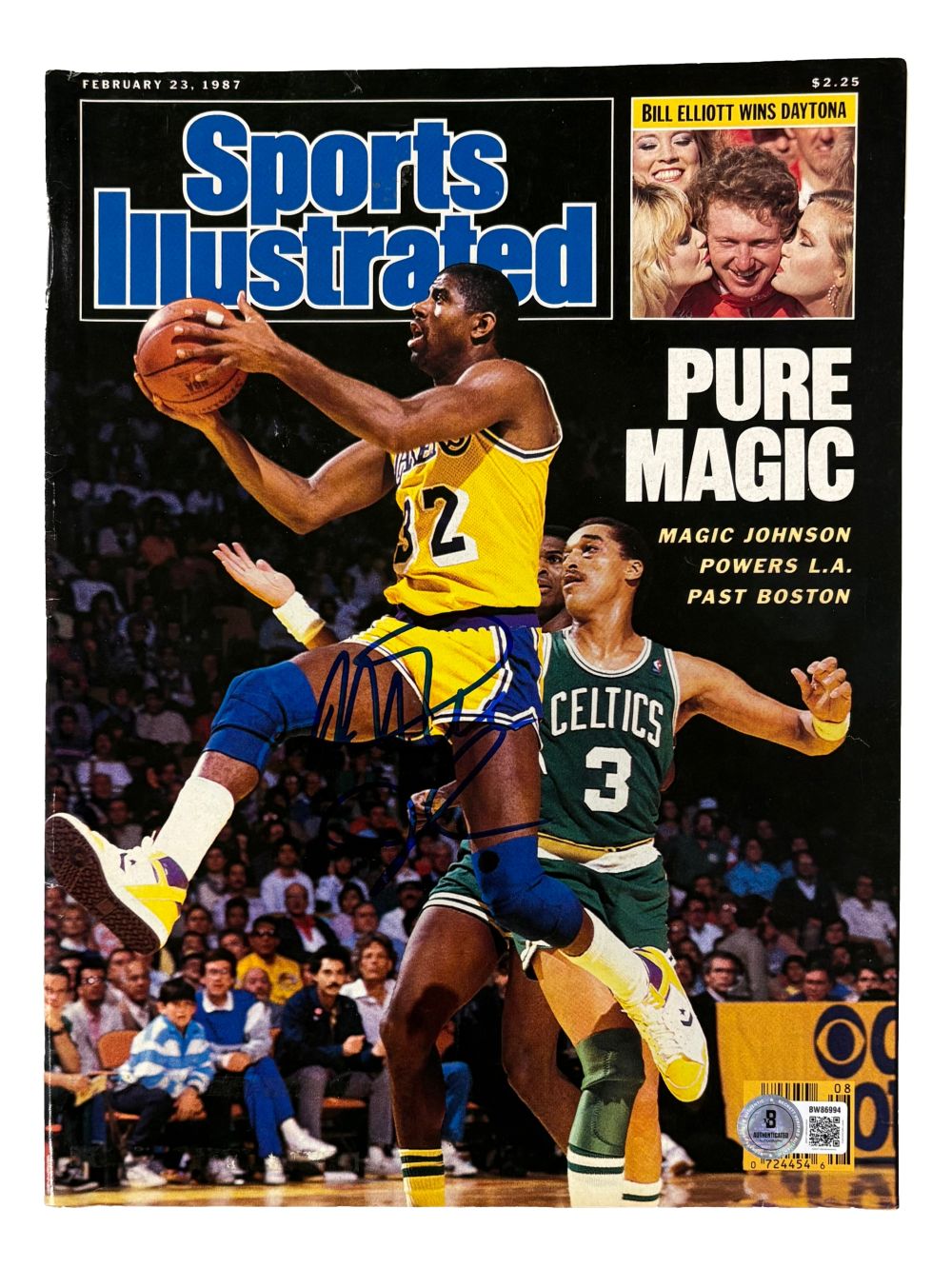 Magic Johnson Lakers Signed Sports Illustrated Magazine Feb 23 1987 BAS