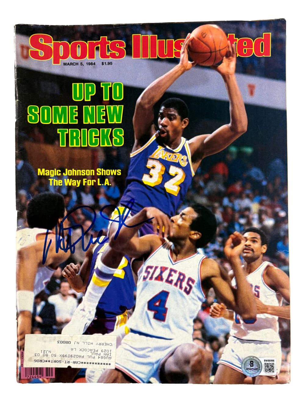Magic Johnson Lakers Signed Sports Illustrated Magazine Mar 5 1984 BAS
