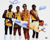 Showtime Lakers (4) Johnson, Cooper, Scott & Rambis Signed 16x20 Photo BAS Wit