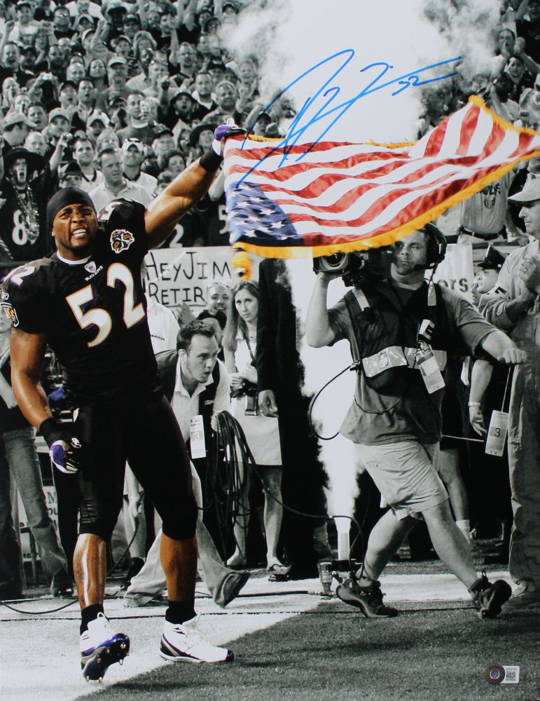 Ravens Ray Lewis Authentic Signed 16x20 Photo BAS Witnessed 4