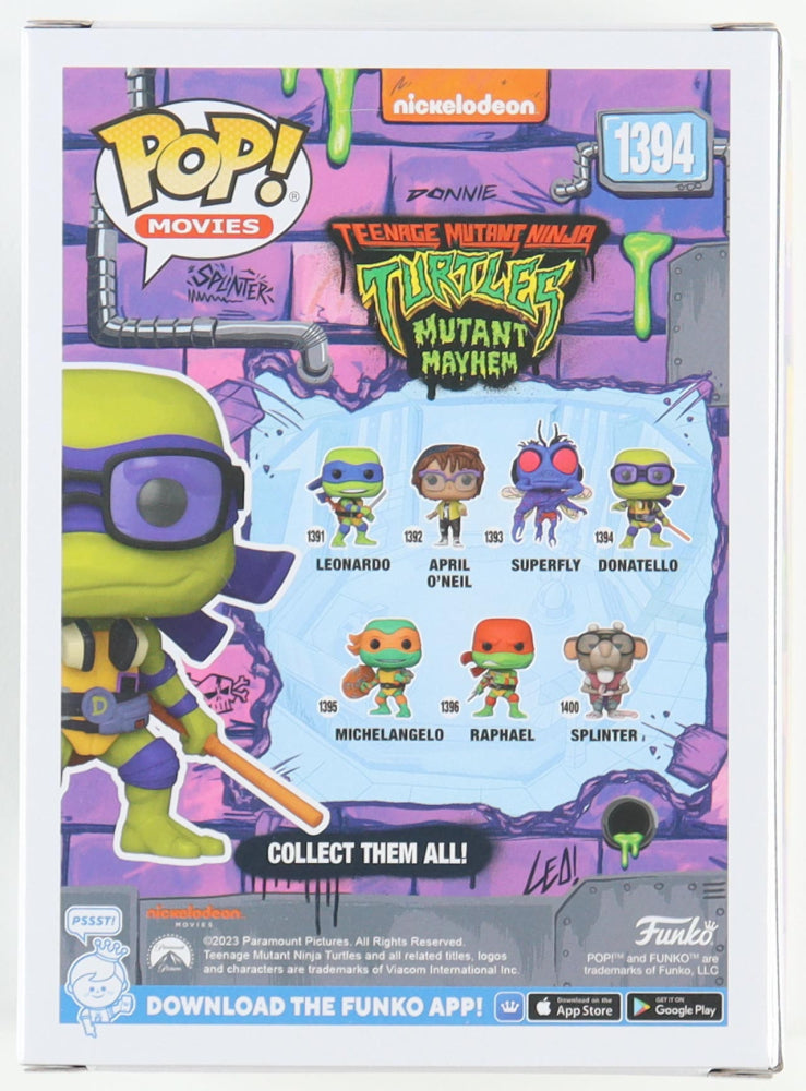 Kevin Eastman Signed "Teenage Mutant Ninja Turtles" Mutant Mayhem #1394 Donatello Funko Pop! Vinyl Figure (PA)