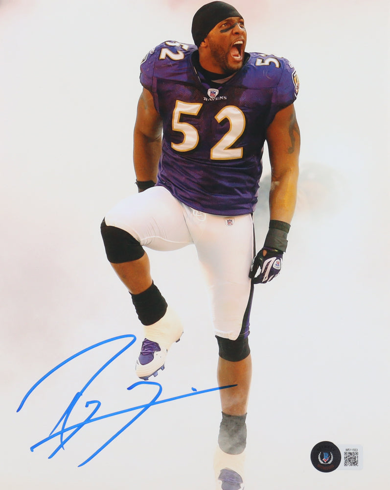 Ravens Ray Lewis Authentic Signed 8x10 Photo Autographed BAS Witnessed