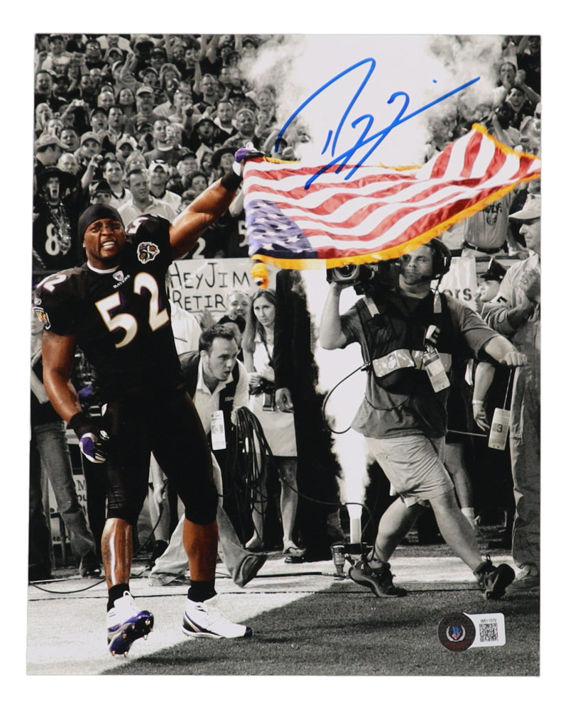 Ravens Ray Lewis Authentic Signed 8x10 Photo Autographed BAS Witnessed