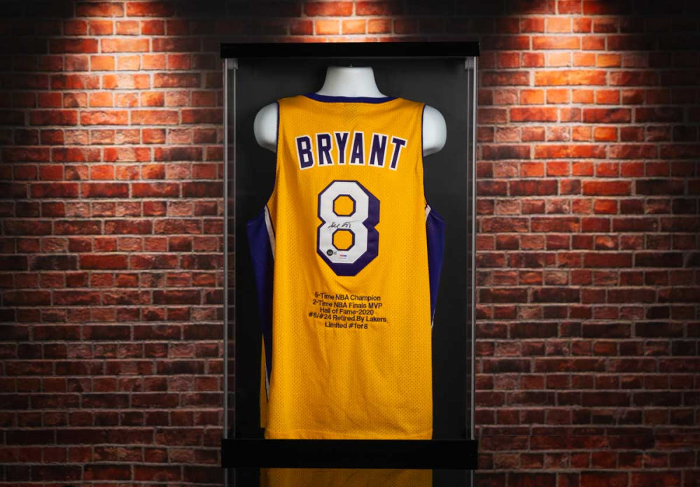 Flat Wall-Mount Jersey Display Case with UV-Protected Acrylic and Mannequin Torso – Black