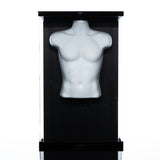 Flat Wall-Mount Jersey Display Case with UV-Protected Acrylic and Mannequin Torso – Black