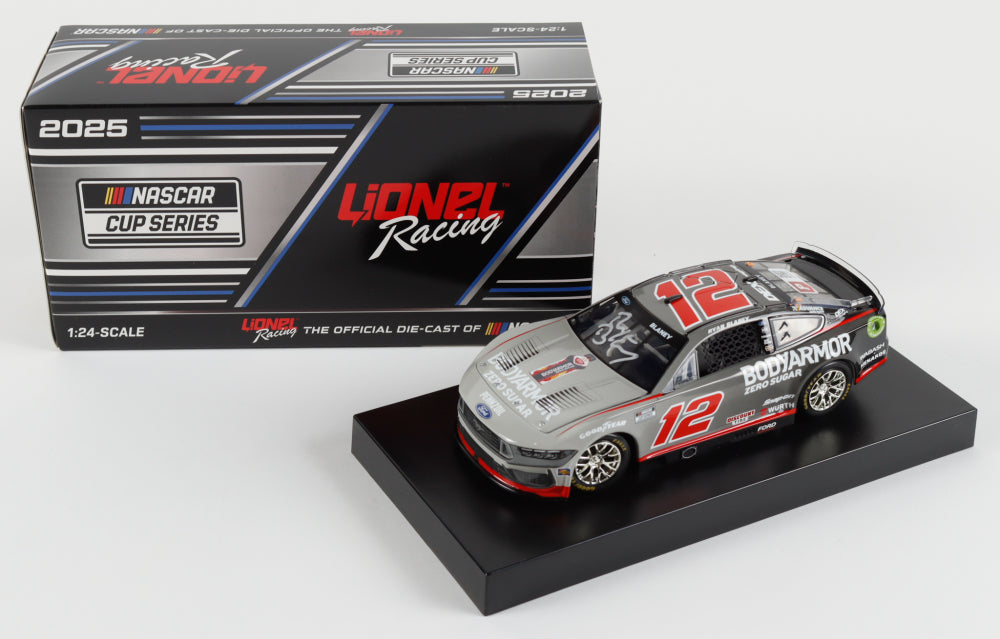 Ryan Blaney Signed LE 2025 NASCAR #12 BodyArmor Zero Sugar Mustang 1:24 Diecast Car (PA)