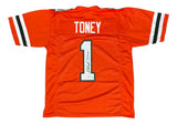 Malachi Toney Miami Signed Orange Football Jersey JSA QR