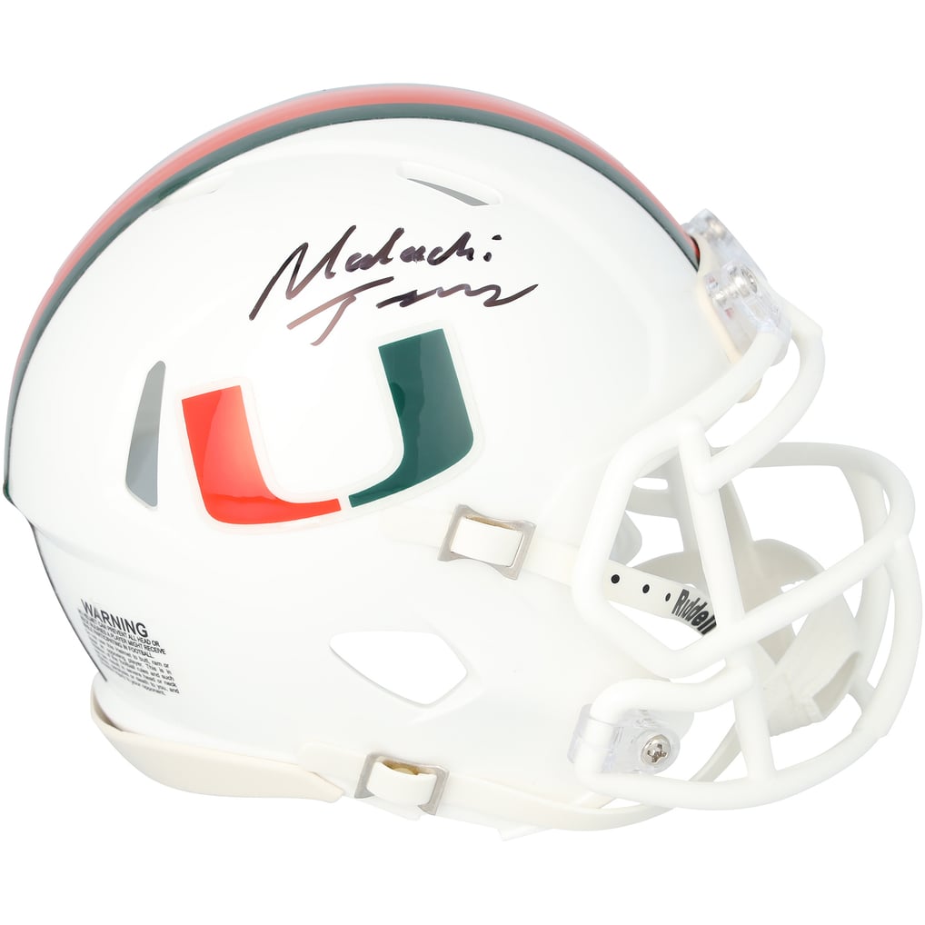 Malachi Toney Autographed Miami Hurricanes Speed Mini Helmet Fanatics