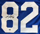 Mario Manningham New York Signed Blue Football Jersey Sports Integrity