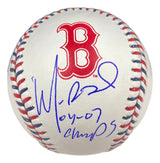 Manny Ramirez Signed Boston Red Sox Logo Baseball 04-07 Champs BAS