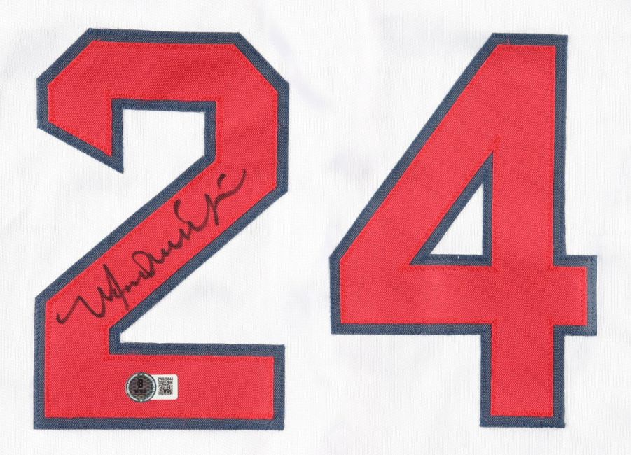 Manny Ramirez Boston Signed White 2004 WS MVP Stat Baseball Jersey BAS