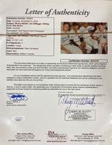 Mickey Mantle Joe DiMaggio Martin Ford Signed Framed 11x14 Yankees Photo JSA LOA