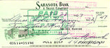 Heinie Manush Autographed Check Washington Senators SKU #100283