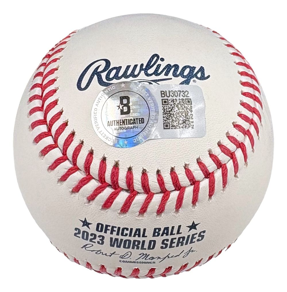 Marcus Semien Texas Rangers Signed Official 2023 World Series Baseball BAS