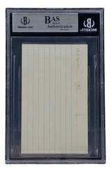 The Mark Howe Philadelphia Flyers Signed Index Card (BAS 00012634248) by Sports Integrity is sealed in a BAS plastic case with the authentication label visible at the top.