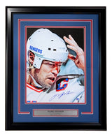 Mark Messier Signed Framed 11x14 New York Rangers Blood Photo Steiner CX