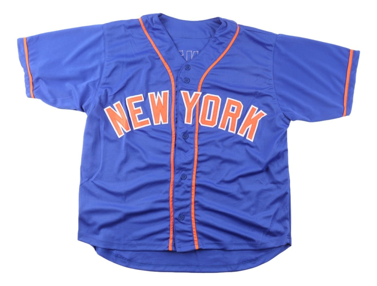 Mark Vientos New York Signed Blue Baseball Jersey BAS