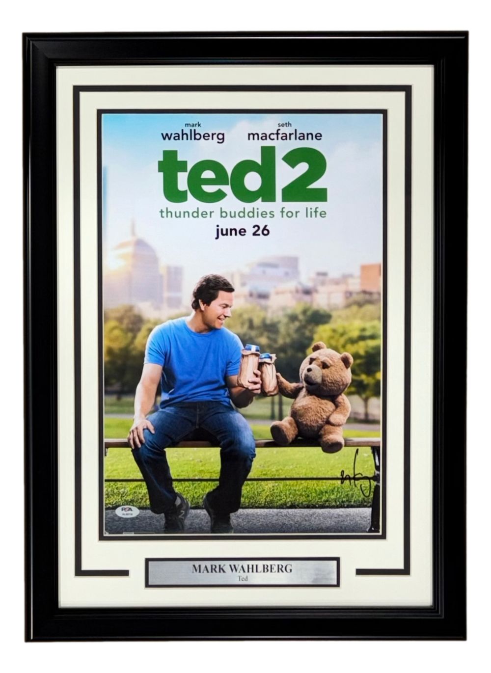 Mark Wahlberg Signed Framed 11x17 Ted 2 Photo PSA/DNA Hologram