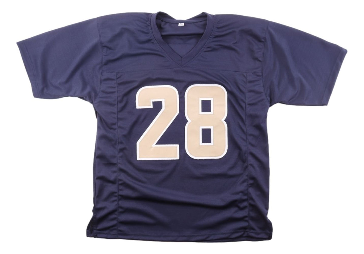 Marshall Faulk St. Louis Signed Navy Football Jersey JSA QR