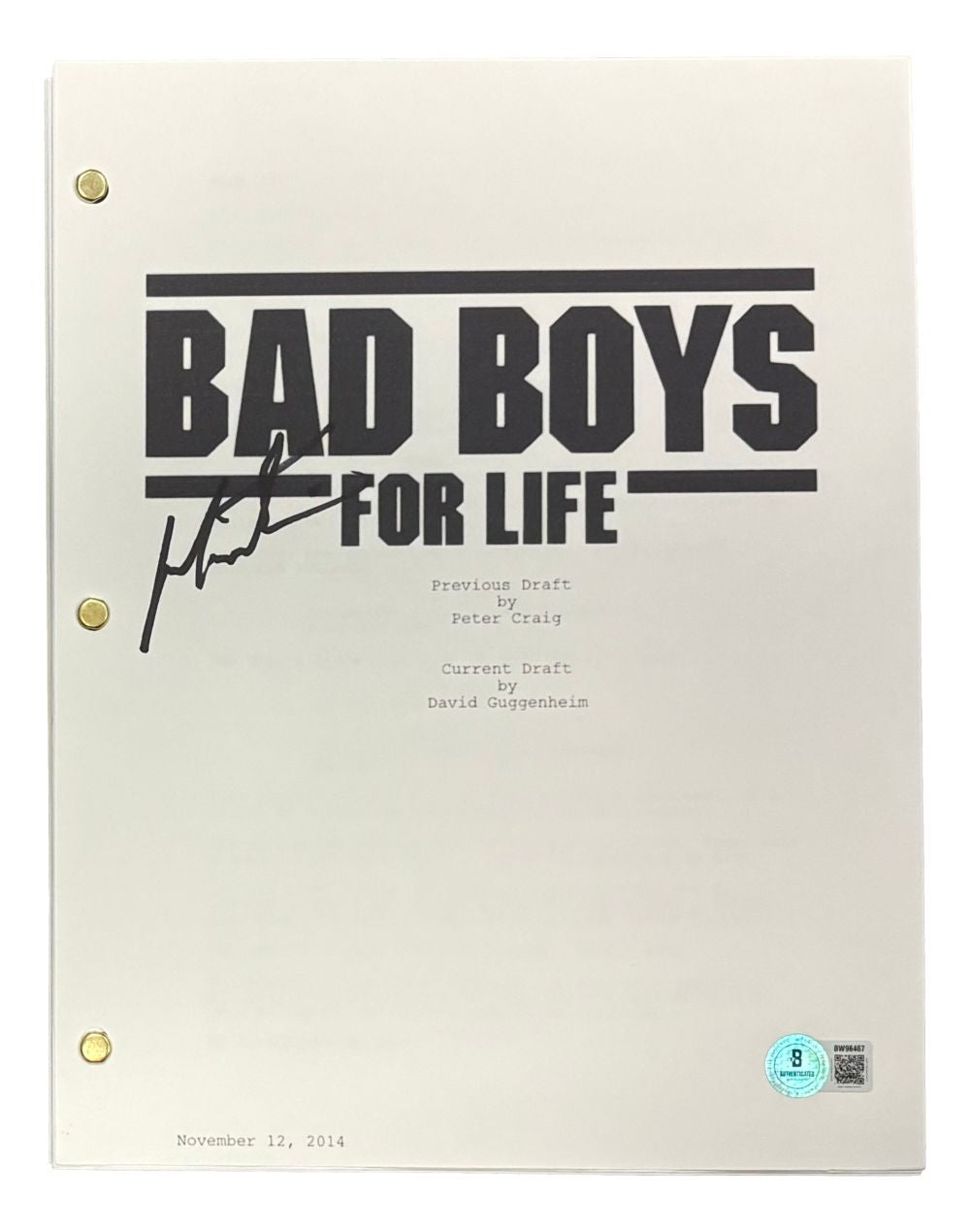 Martin Lawrence Signed Bad Boys For Life Full Movie Script BAS