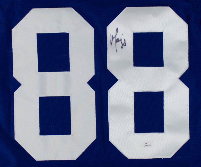 Marvin Harrison Indianapolis Signed Blue Football Jersey JSA Hologram