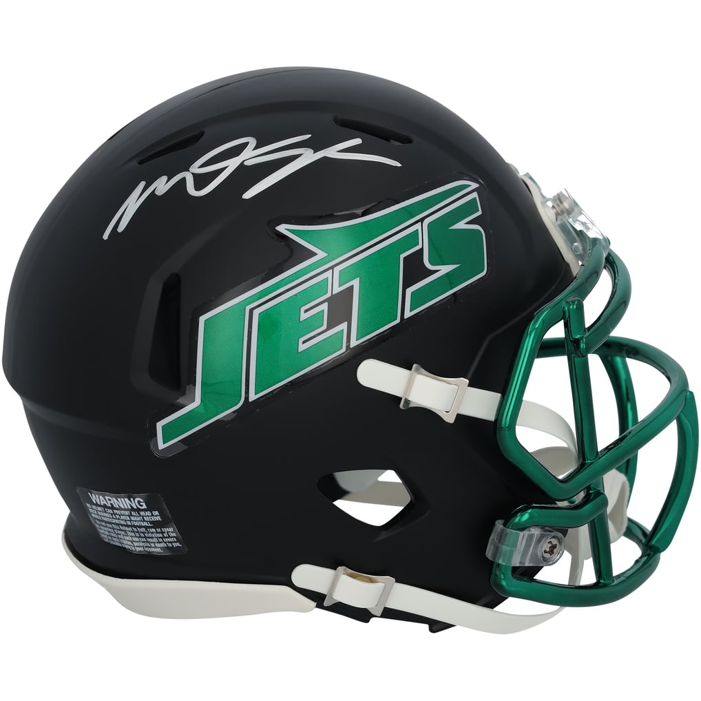 Mason Taylor Autographed New York Jets Black 2024 Alternate Speed Mini Helmet Fanatics