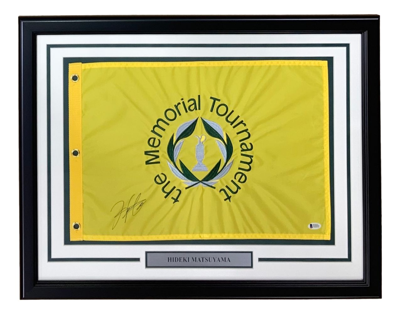 Hideki Matsuyama Signed Framed The Memorial Tournament Golf Flag BAS E68601