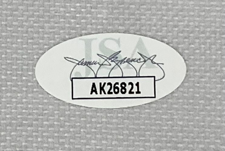 A Sports Integrity Matt Fitzpatrick Signed Framed 2023 PGA Tour Championship Golf Flag features a JSA oval sticker with code “AK26821” and signature, shown on a textured gray surface.