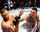 Max Holloway Signed 16x20 MMA Fight vs Justin Gaethje JSA QR
