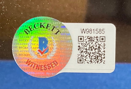 A Beckett Witnessed authentication sticker with a holographic seal, QR code, and serial number W981585 is affixed to this Sports Integrity Michael B Jordan Signed Framed 16x20 Creed Training Photo w/ Stallone; “WITNESSED” is printed in red at the bottom.