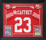 Christian McCaffrey Authentic Signed Red Pro Style Framed Jersey Autographed BAS