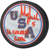 Megan Keller Signed USA Hockey Logo Puck 26 Golden Goal Insc Fanatics