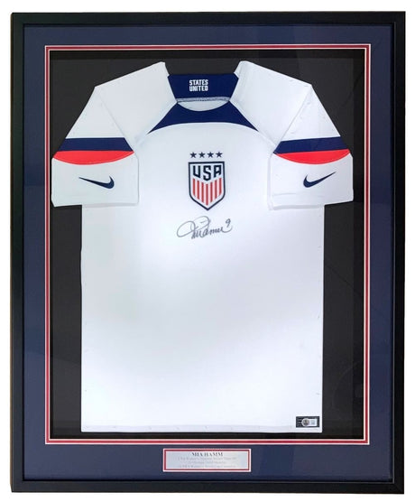Mia Hamm Signed Framed USA White Nike Women's Soccer Jersey BAS ITP - Sports Integrity