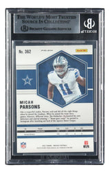 Micah Parsons Signed 2021 Panini Mosaic #362 Dallas Cowboys Rookie Card BAS