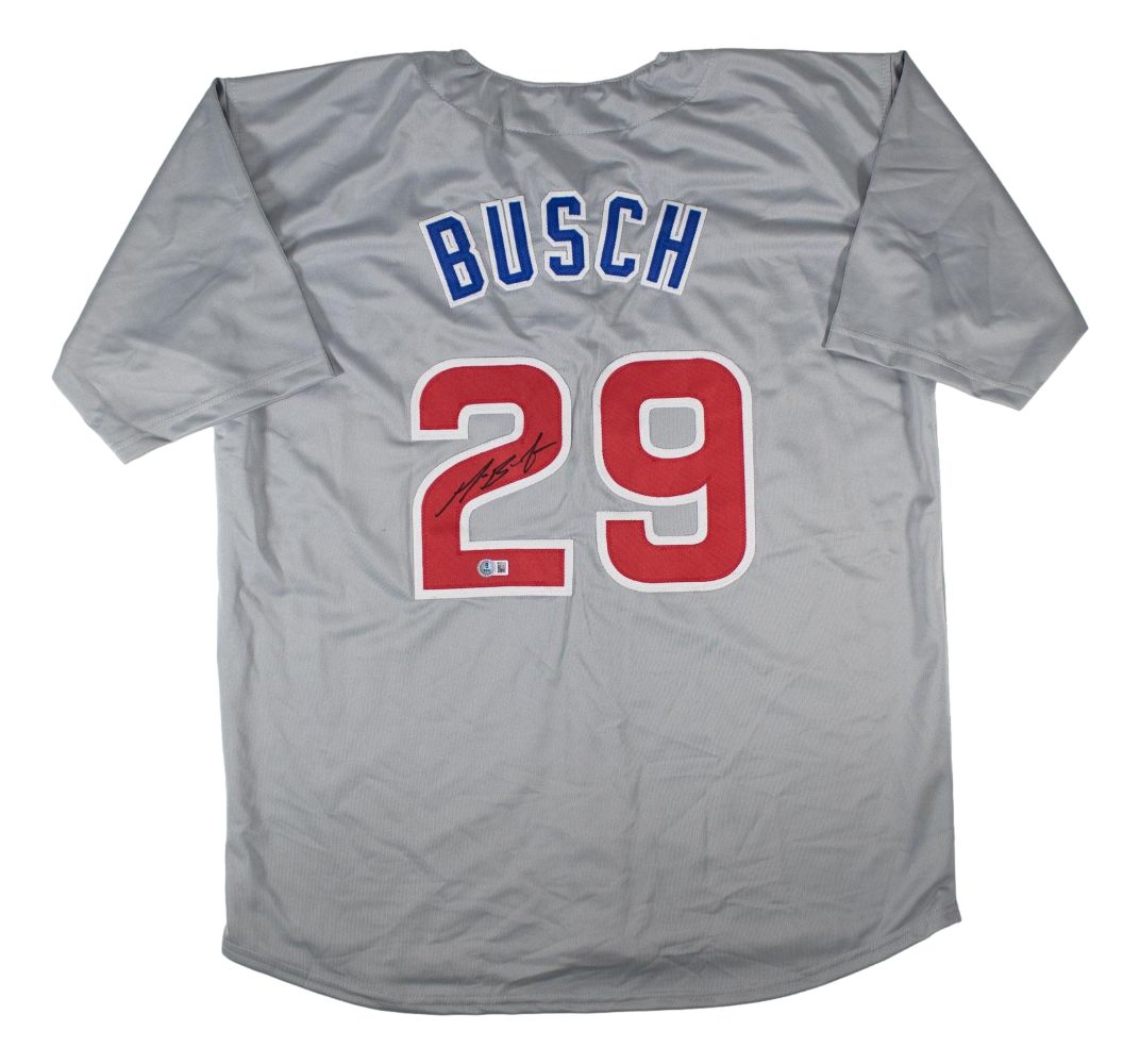 Michael Busch Chicago Signed Gray Baseball Jersey BAS