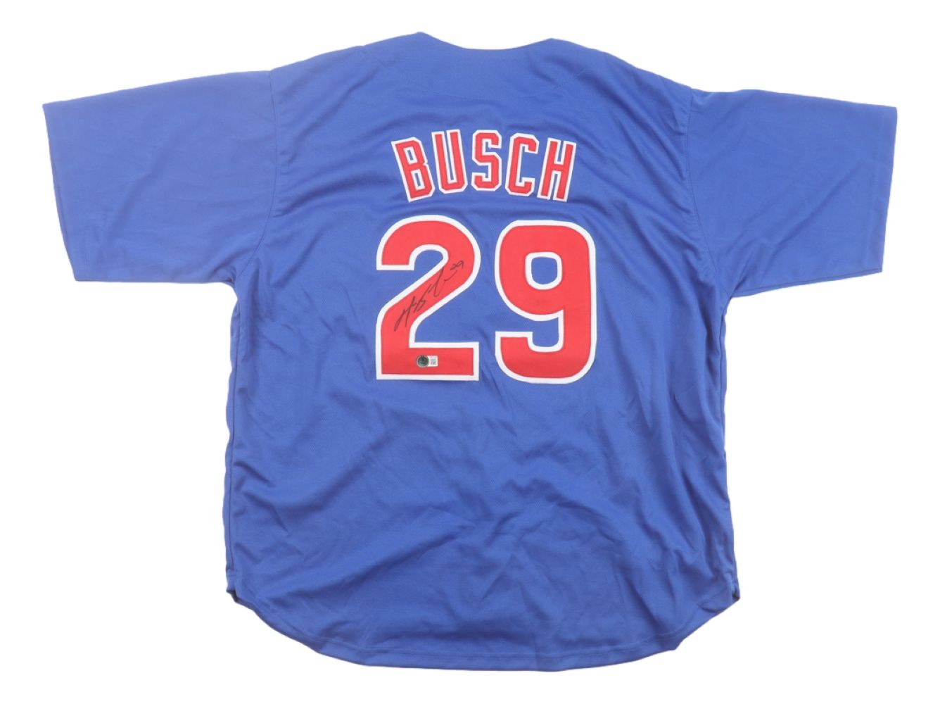 Michael Busch Chicago Signed Blue Baseball Jersey BAS