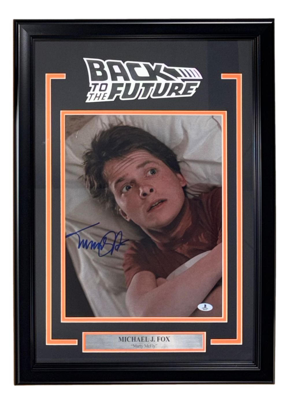 Michael J Fox Signed Framed 11x14 Back To The Future Photo BAS