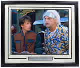 Michael J. Fox Christopher Lloyd Signed Framed 16x20 Future Photo JSA BAS - Sports Integrity