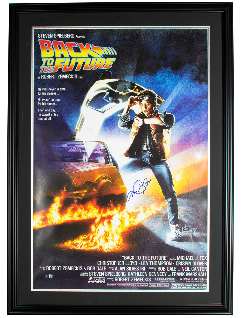 Michael J. Fox Signed Framed Back To The Future 32x46 Movie Poster BAS