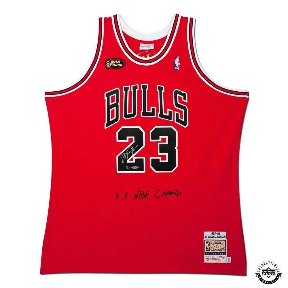 MICHAEL JORDAN Autographed Bulls 1997-98 NBA Finals Authentic Jersey UDA LE 123