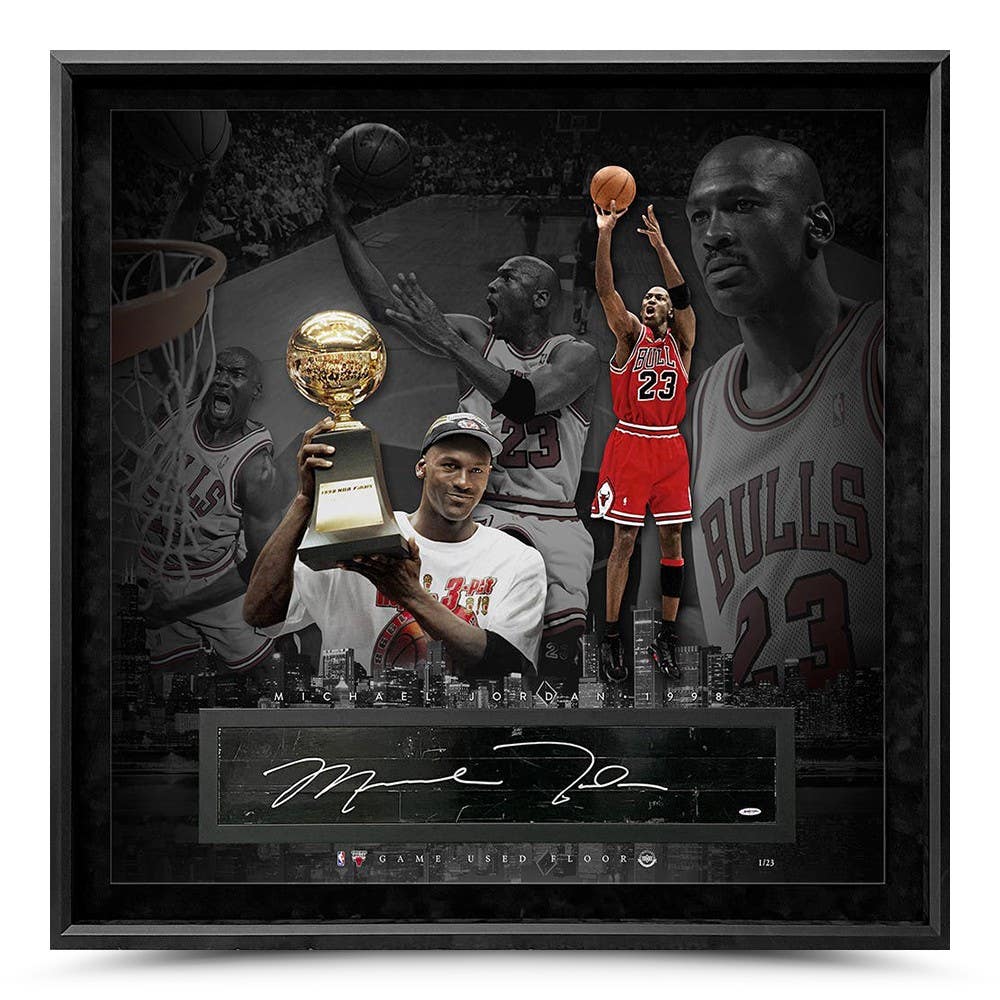 MICHAEL JORDAN Autographed NBA Game-Used Floor 98 Framed 42" x 42" Display UDA LE 1/23