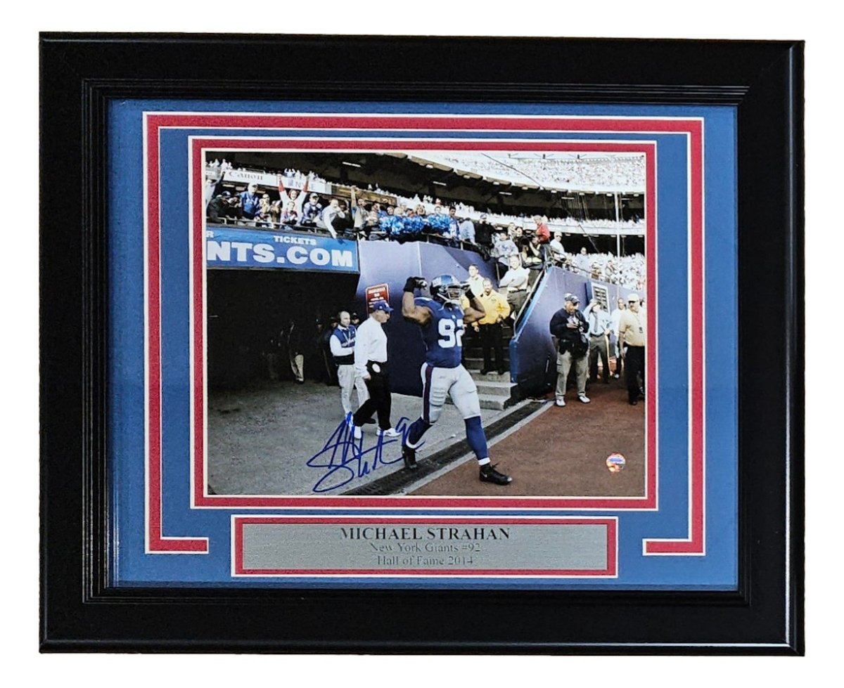 Michael Strahan Signed Framed 8x10 New York Giants Photo Steiner Sports Hologram - Sports Integrity