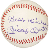 Mickey Mantle New York Yankees Signed Rawlings Baseball Best Wishes PSA+BAS LOA