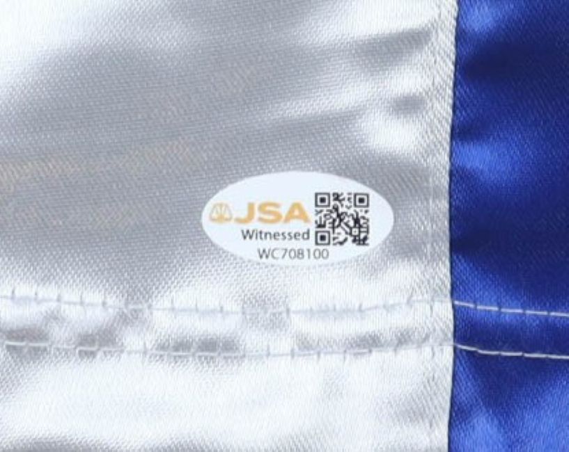 Irish Micky Ward Signed Custom Gray Boxing Trunks JSA QR